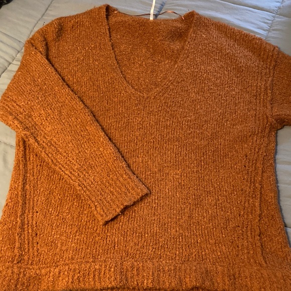 Free People Sweaters - Free People Rust V-Neck Sweater
